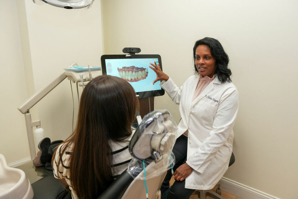 Dr. Chithra with patient